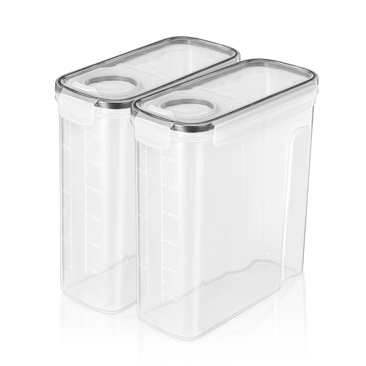 Sorbus 2 Pack Airtight Cereal Dispenser Container Set with Lids - Easy Pour, Stackable, Store Dry Food, Rice, Pasta, and More